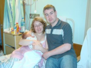 Our new family relaxing in the Anti-Natal ward in 2007